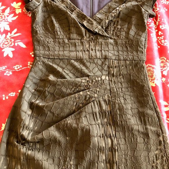 *NWT* Snake-Print Pleated-Waist Sweetheart Neck Dress - Made in Canada- XXS - Picture 10 of 16